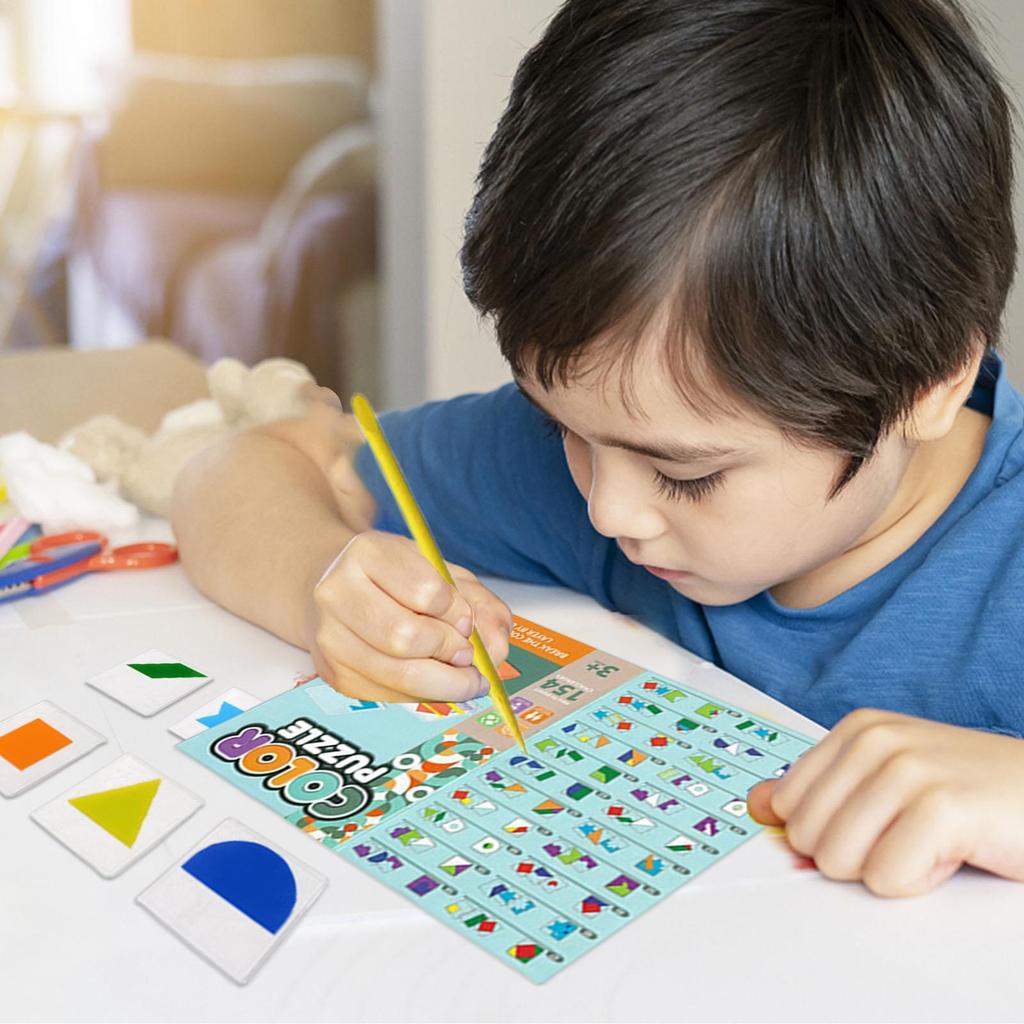 Pattern Block Book Shape Puzzle Pattern Blocks Preschool Learning Activity Travel-Friendly Puzzles E