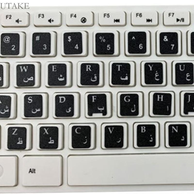 Utake Thai Sticker สีดําสีขาวปุ่มตัวอักษรกันน้ําทนทานสําหรับคีย์บอร์ด PC