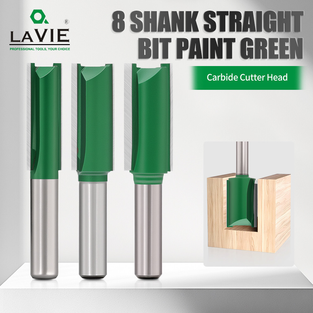 LAVIE 8 มม.Shank Double Slot ตรงเจาะชุด Bit,งานไม้ขอบตัดเราเตอร์เจาะบิต C08002T4AGN