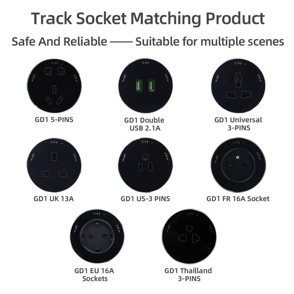 CNC Power Track Socket Gen for P1-Track Smart Home Appliances Universal Outlets Popular US EU AU FR