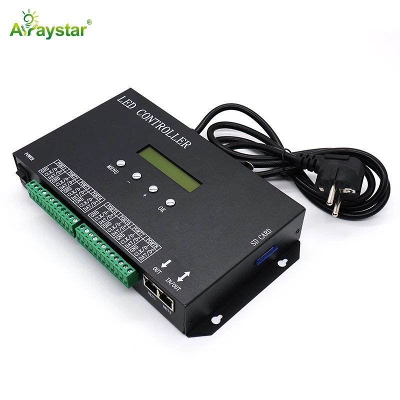 ยี่ห้อใหม่ H807SA DMX512 LED Controller 8 ช่อง Artnet Protocal DMX ถึง SPI RGB IC PIXEL โปรแกรม LED 