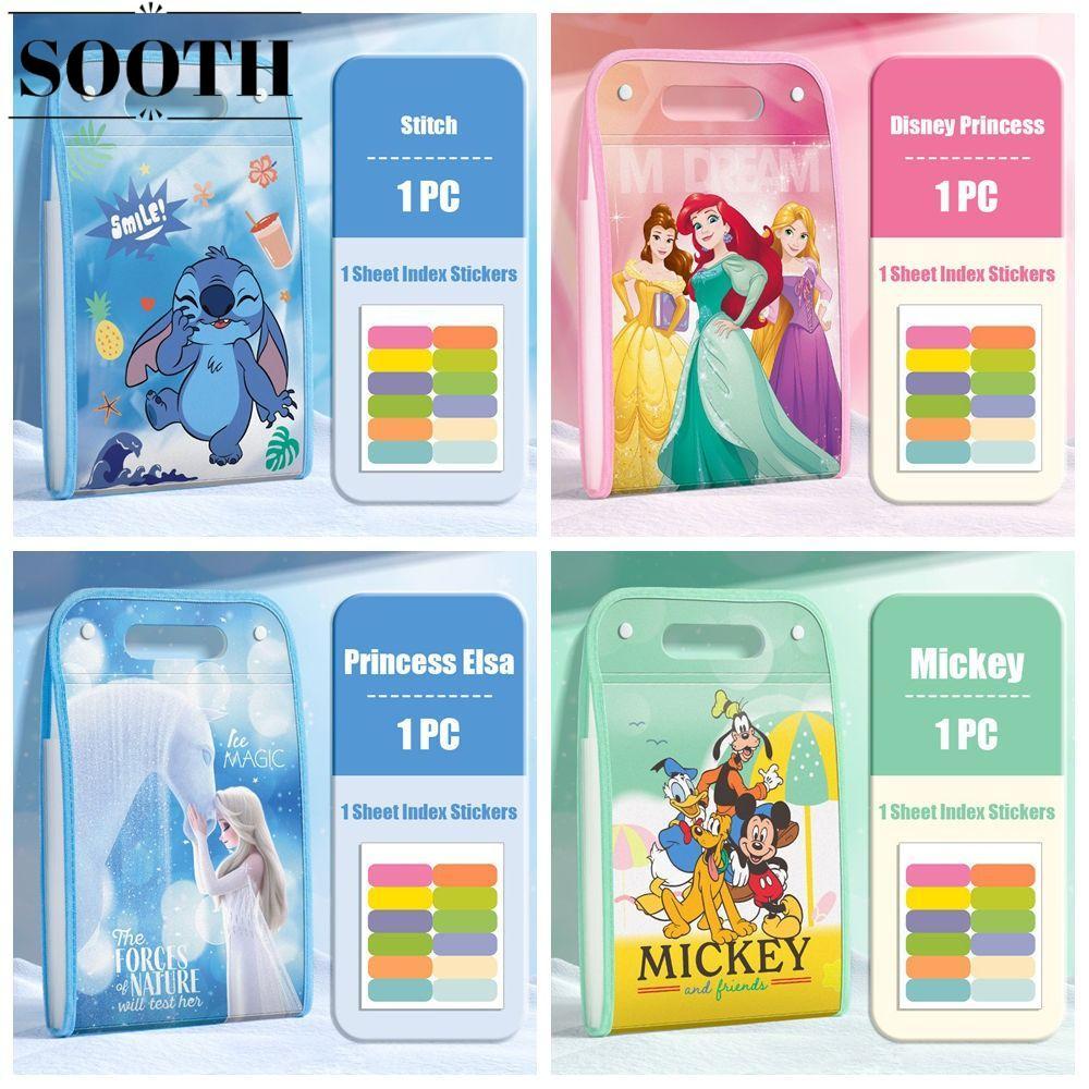 SOOTH ถุงเก็บกระดาษทดสอบ, อะนิเมะ Disney 13 กระเป๋า A4 แฟ้มโฟลเดอร์, แบบพกพากันน้ํา PP ความจุขนาดใหญ่ Portfolio Organizer ของขวัญ