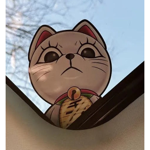 Anime Car Sticker DAN DA DAN สติกเกอร์ ติดรถ แมวนำโชคดีไซน์สุดน่ารัก ดันดาดัน ติดได้ทั้งบนกระจก