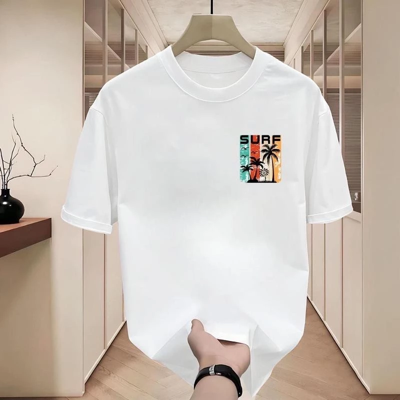 เสื้อยืดแขนสั้นคอกลม ลายดอกไม้ SURFF ผ้าคอตตอน ใส่ได้ทั้งชายหญิง thumbnail 4