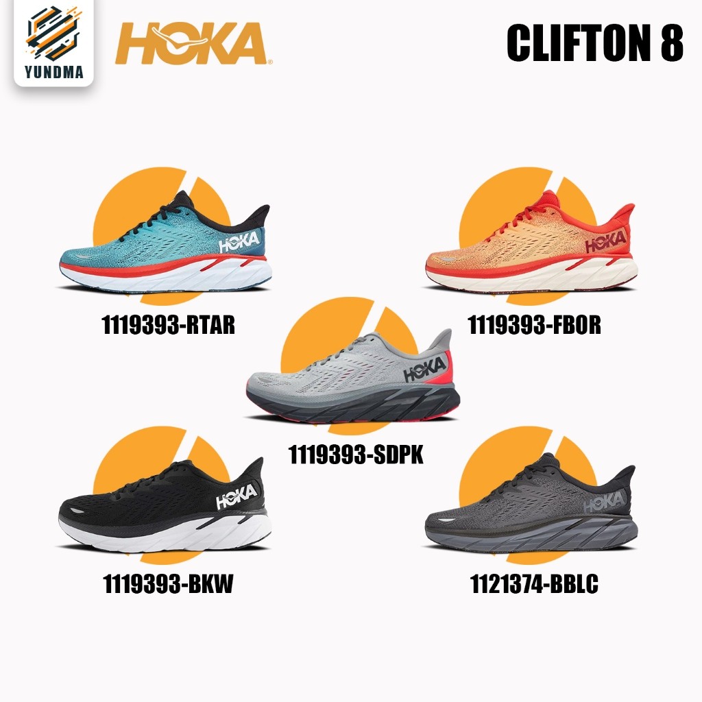 （ของแท้100% ）HOKA ONE ONE Clifton 8 1121374-BBLC/1119393-BKW/1119393-SDPK รองเท้ากีฬา  รองเท้าวิ่งระ