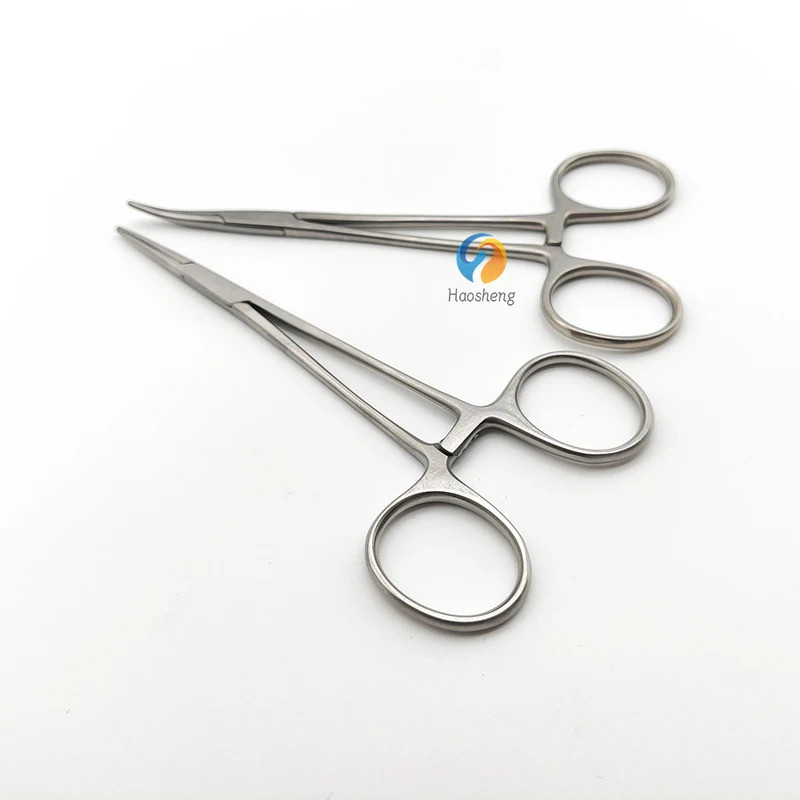 Hemostatic Forceps Stainless Steel Vascular Forceps Surgical Clips Straight Curved Mosquito Clamp