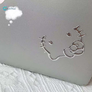 สติกเกอร์โลหะสีเงิน แมวน่ารักโทรศัพท์มือถือแล็ปท็อปแท็บเล็ตรถยนต์ไฟฟ้า- การ์ตูนน่ารักสติ๊กเกอร์ 3D