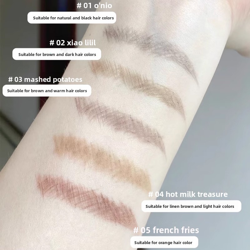 Flortte ดินสอเขียนคิ้วและเจลเขียนคิ้ว Two In One Double Ended กันน้ํายาวนานและไม่ซีดจางเหมาะสําหรับผู้หญิงเรียบและของเหลว - รูปที่ 6