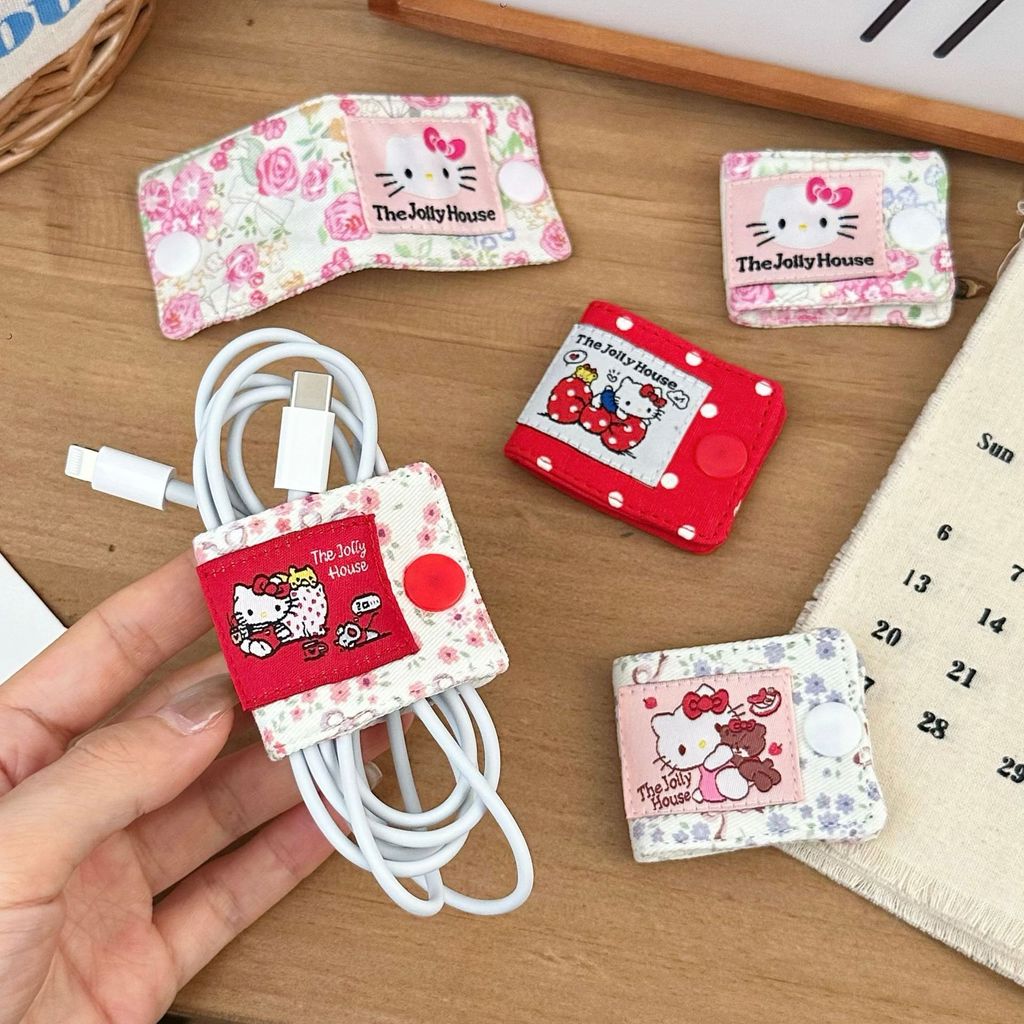 Ins น่ารัก kitty Cat Data Storage อุปกรณ์สายหูฟังOrganizerแบบพกพาสายชาร์จHandyเครื่องมือ