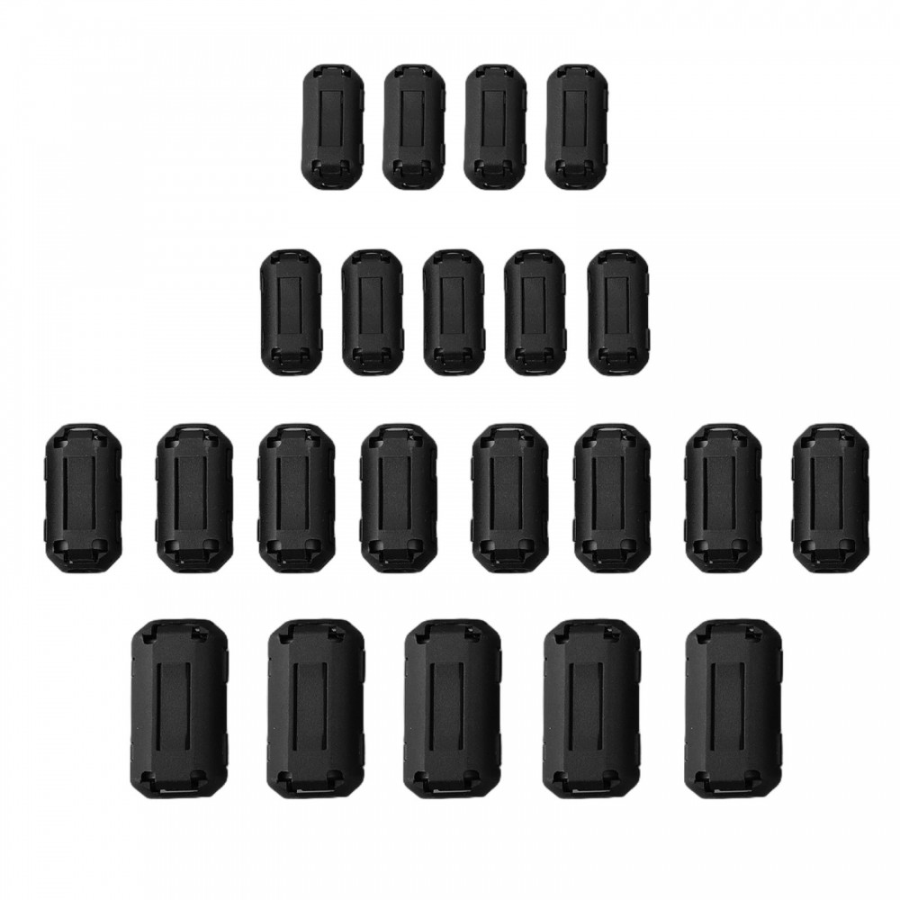 Ferrite Filter Choke Clip Set พร้อม 22 ชิ้นสําหรับลดที่มีประสิทธิภาพใน Electronics