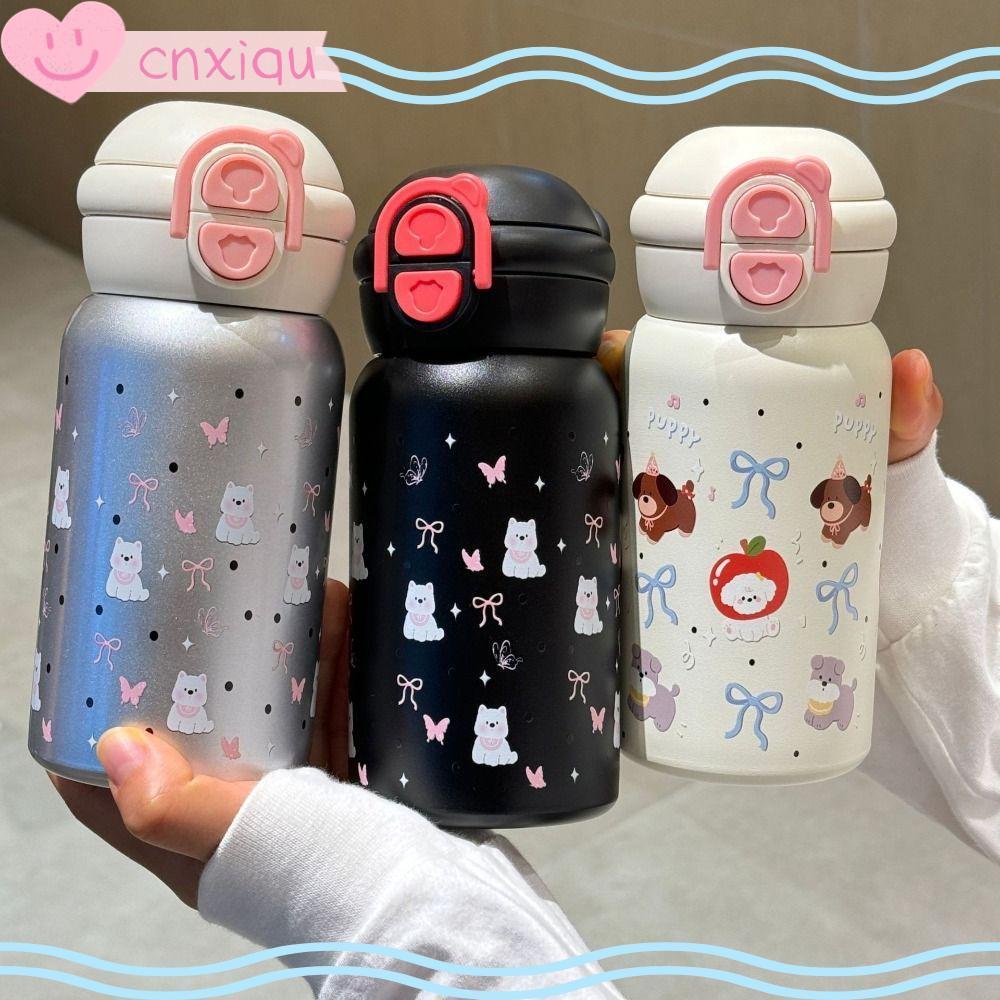 CNXIQU ถ้วยฉนวนสแตนเลส 316 ฝาสองชั้น ปากหลอด แก้วเก็บความเย็น ขนาด 500ml ขวดน้ำเก็บความเย็นเด็ก