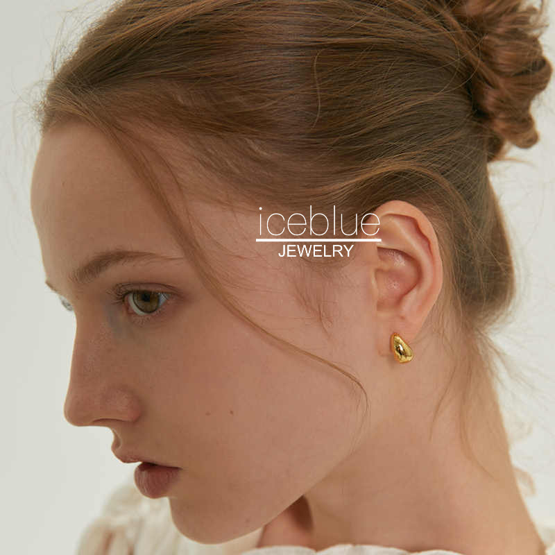 【iceblue】ต่างหูติดติ่ง S925 เงินแท้ทรงหยดน้ำเล็ก ชุบทองคำขาว 18K สไตล์ยุโรปและอเมริกา สำหรับผู้หญิง E133 - รูปที่ 7