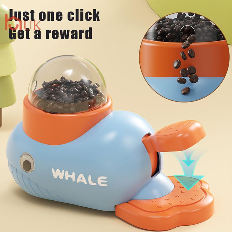 UK Pet Snack Feeder เครื่องจ่ายอาหารสุนัขอัตโนมัติ Feeder Puppy การ์ตูนเป็ด Whale Design ใช้รถไฟแมวอ