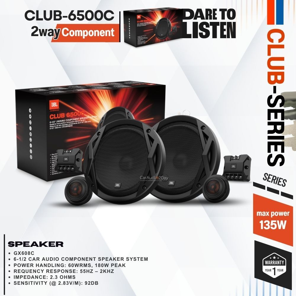 [ลำโพง JBL ของแท้100%] JBL CLUB6500C ลำโพงติดรถยนต์ แยกชิ้น coaxial 6.5นิ้ว 180watts
