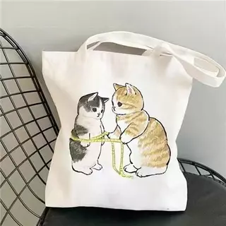 【จัดส่งจากกรุงเทพฯ】 กระเป๋าผ้ามินิมอล 12 ลายสกรีน ขนาด 34*38cm กระเป๋า Tote Bag