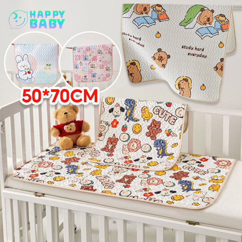 แผ่นรองฉี่เด็ก 50*70cm แผ่นรองฉี่ ผ้ายางรองฉี่ แผ่นรองซับที่นอน ผ้านุ่ม รูปแบบการ์ตูนน่ารัก