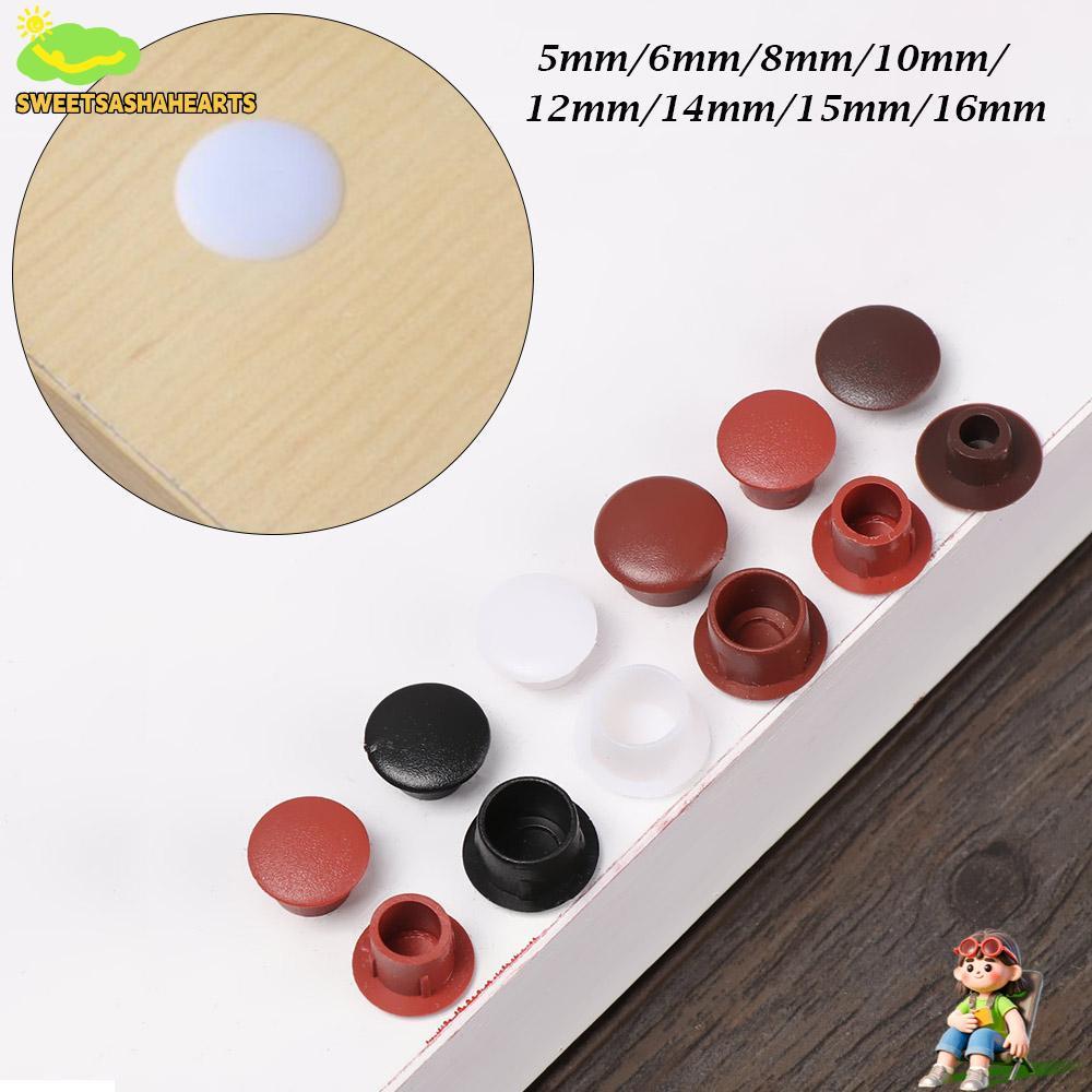 SWEETSASHA 50 ชิ้นสกรูตกแต่งฮาร์ดแวร์ปฏิบัติภายนอก Grommet ฝุ่นปลั๊ก Stopper