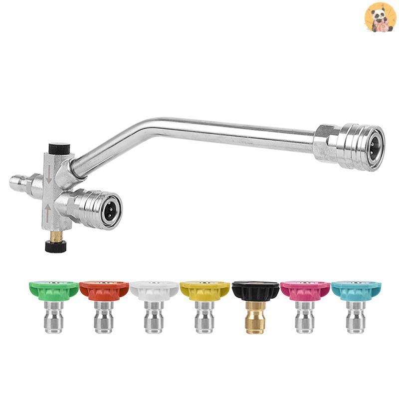 [CO] เครื่องซักผ้าความดัน Dual-Connector Wand เครื่องมือ 1/4 "สวิตช์เชื่อมต่ออย่างรวดเร็ว Double Tip สิ่งที่แนบมาสําหรับโฟมปืนใหญ่และหัวฉีด [TH]
