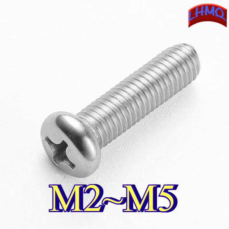 สกรูหัวกลมแฉก น็อตหัวแฉก หัวกลมแฉก สกรู+หัวน็อต น็อตหัวแฉก #น็อตหัวกลม,306SUS M2/M2.5/M3/M4/M5 LHMQ-