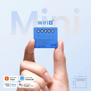 Tuya โมดูลเปิดปิดประตูรั้ว/เปิดปิดไฟ ต่อสวิตช์เดิมได้ Wi-Fi6…