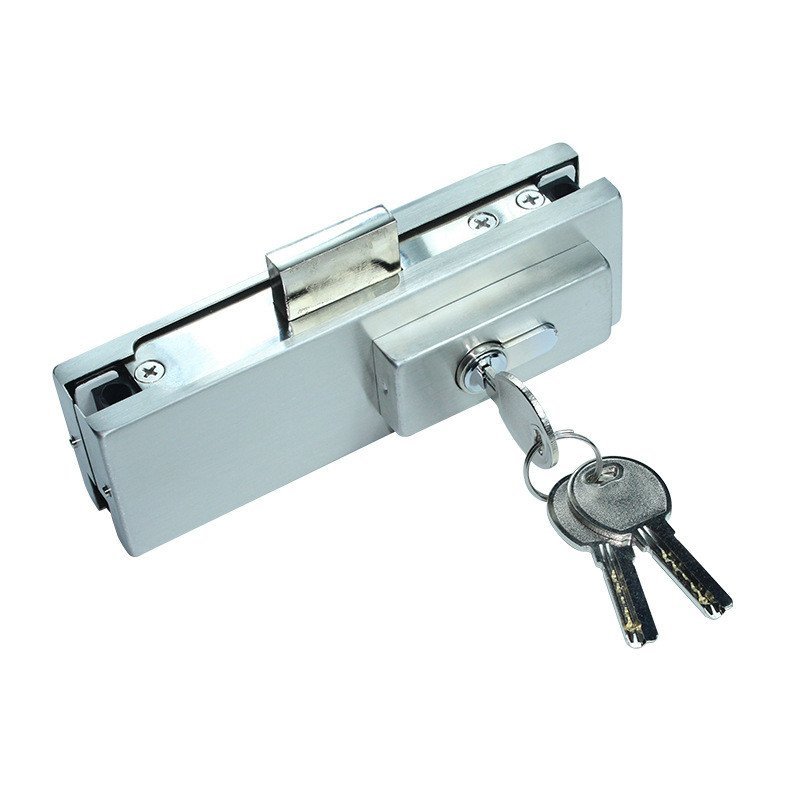 เลื่อนข้ามพรมแดนกระจกประตู ไม่มีกรอบ ร้านค้าสํานักงานขาล็อคชั้นฤดูใบไม้ผลิประตูใต้ดินล็อคประตูล็อคคล