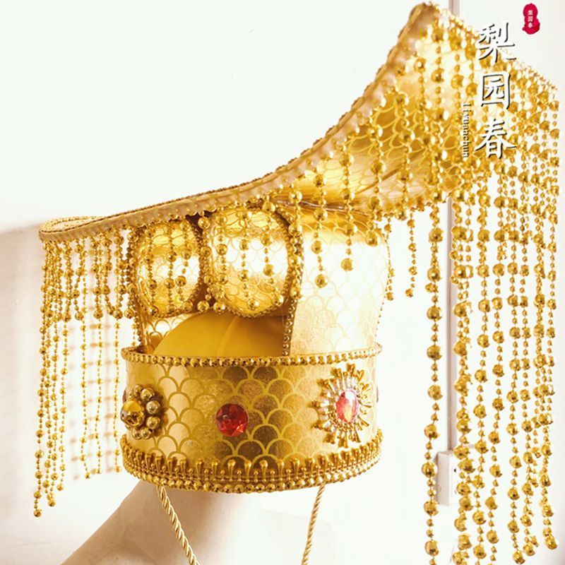 หมวกทรงจักรพรรดิ Qin Shi Huang ออกแบบมงกุฎด้านบนแบน ทำจากหยก