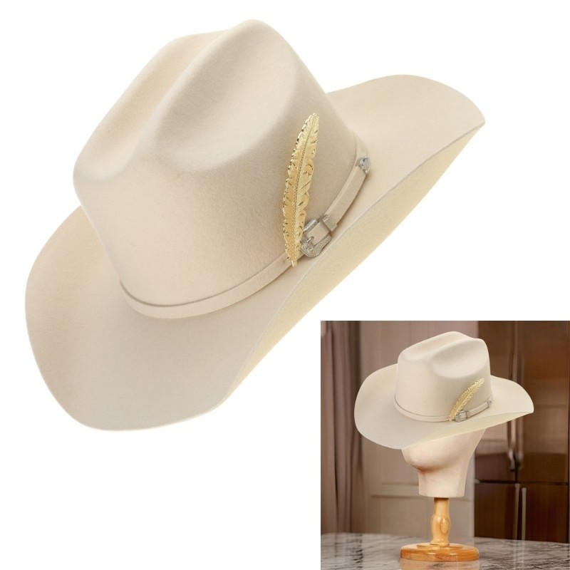 Cozy Solid Color Knitted Fedora Hat for Theme Party Wool Hat Masquerade Party Men Carnival Props Acc