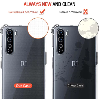 สําหรับ OnePlus Nord OnePlus Z OnePlus 8 Nord 5G AC2001 AC2003 ยืดหยุ่นซิลิโคนเหลวใสกึ่งโปร่งใส Anti-Yellowing ฝาครอบ 4 มุมป้องกันกรณีเยลลี่