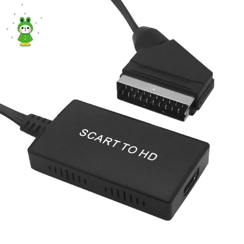 Scart to HDMI Converter สายเคเบิลอะแดปเตอร์ HD สําหรับจอภาพทีวี, โปรเจคเตอร์, เครื่องเล่น DVD, VHS, 