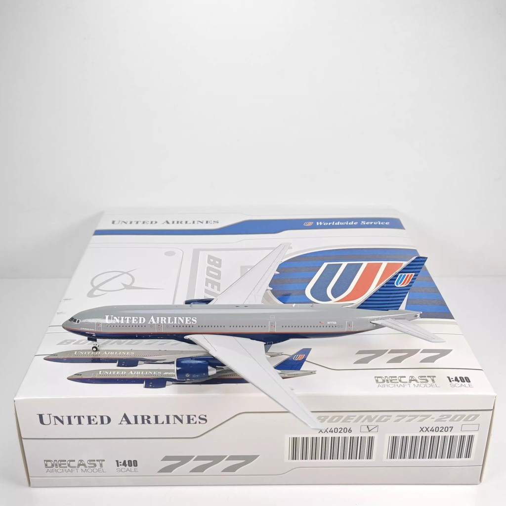 ปีก JC X40206 1: 400 United Airlines B777-200 N777UA รุ่นโลหะผสม