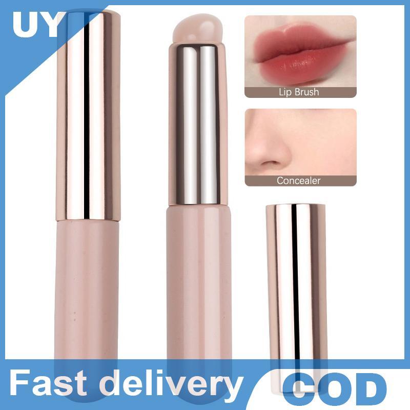 Null ซิลิโคนแปรงลิปมุมคอนซีลเลอร์แปรงแต่งหน้าเครื่องมือแบบพกพารอบหัวเช่นปลายนิ้ว Q นุ่มลิปสติกแปรงคอ