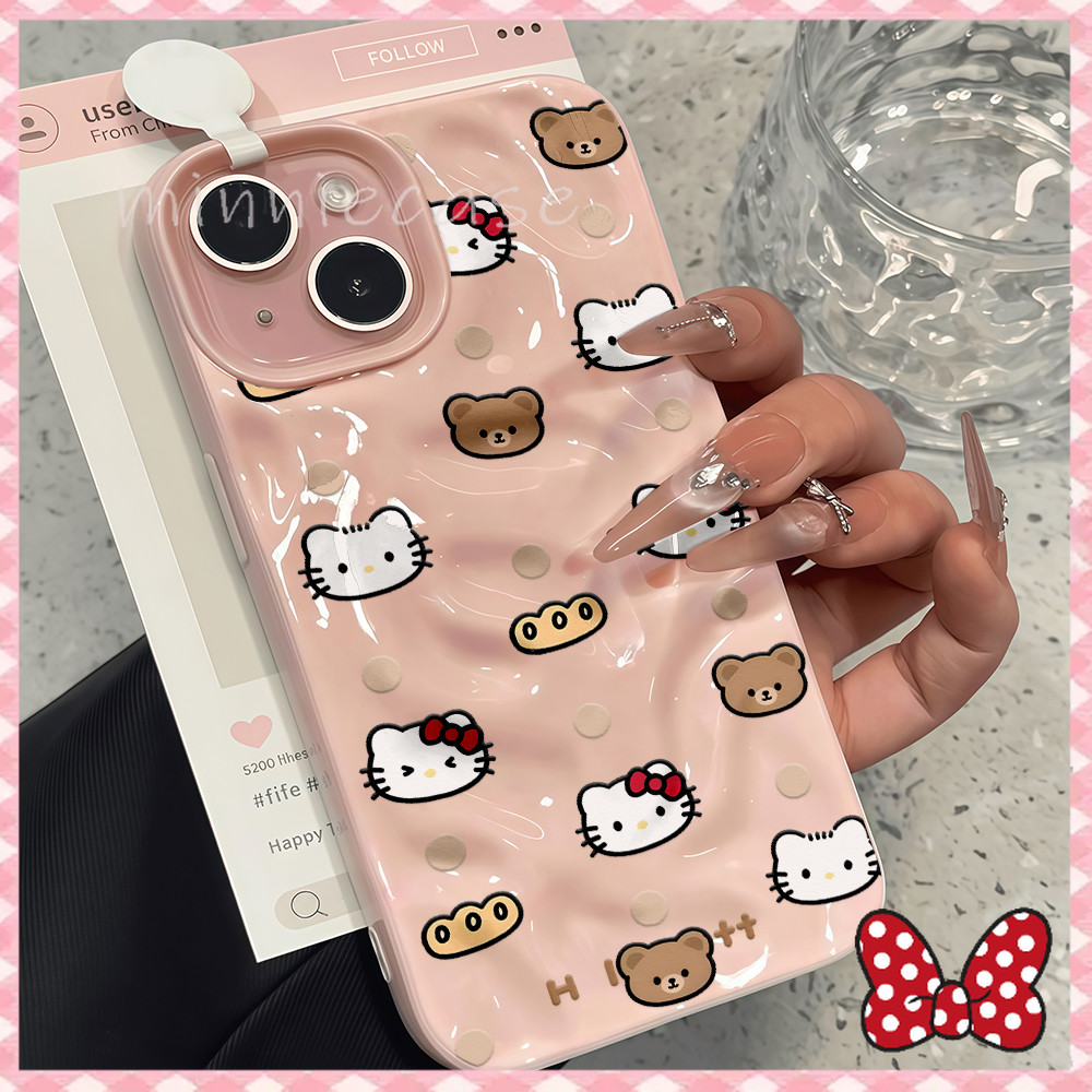 catty น่ารัก ดอกไม้ เคสกรณีมือถือสำหรับไอโฟน17 16 15 13 ป้องกันการชนกัน For iPhone 15 14 12 16 Promax XS XR 7/8 Plus