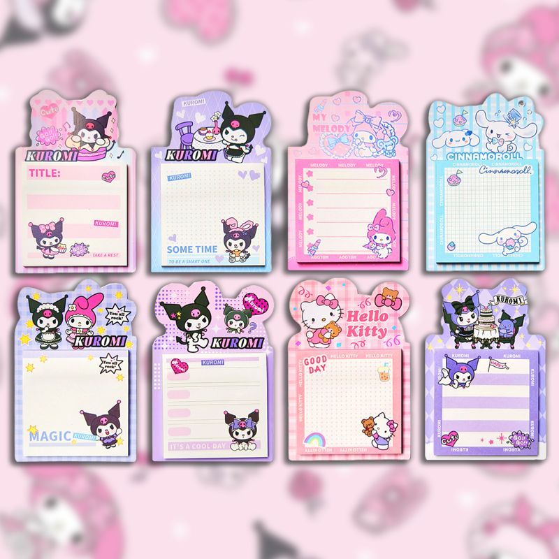 Sanrio Post-it Notes Kuromi Student High-value Stationery Cute Note Stickers Cinnamon Dog High-visco