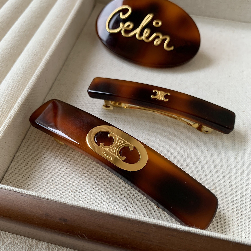 Retro Temperament Tortoiseshell Triumph Oval Leopard Print Clip French Clip Light Luxury Flat Clip