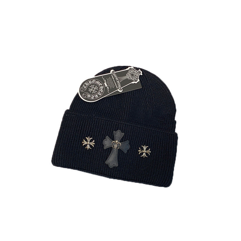 Influencer หมวกถักอินเทรนด์เยาวชน All-Match หมวกเย็นสไตล์ใหม่หมวกทําด้วยผ้าขนสัตว์ Crow Heart Showing Face Small Street คู่ - รูปที่ 4