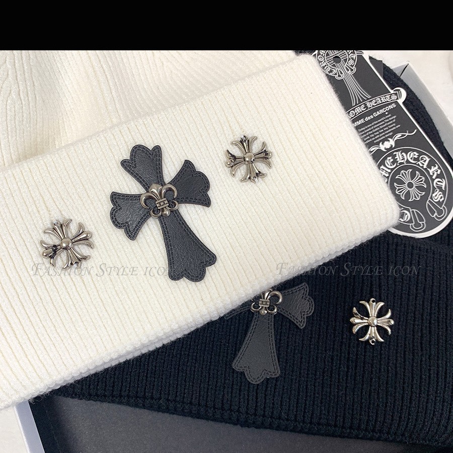 Influencer หมวกถักอินเทรนด์เยาวชน All-Match หมวกเย็นสไตล์ใหม่หมวกทําด้วยผ้าขนสัตว์ Crow Heart Showing Face Small Street คู่ - รูปที่ 7