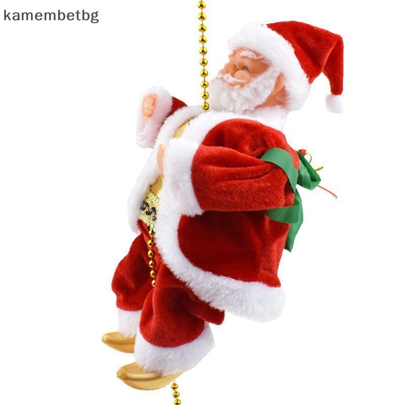 Kamembetbg 1 ชุดปีนเขา Santa Christmas Decor เครื่องประดับ Santa Claus ปีนเขาลูกปัดแบตเตอรี่ดําเนินการไฟฟ้าของเล่นคริสต์มาสของขวัญ TH