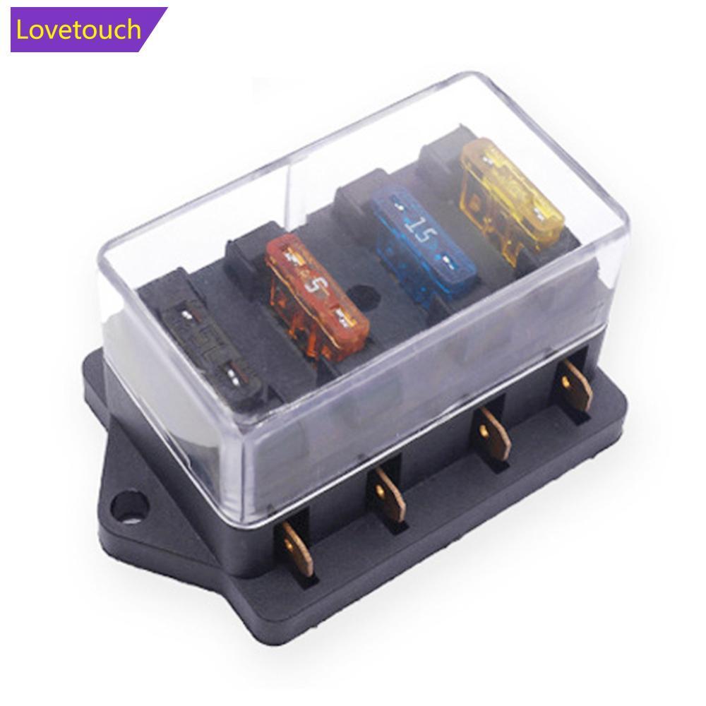 LOVETOUCH 4 Way รถวงจรมาตรฐานใบมีดฟิวส์กล่องบล็อกสําหรับ 12 V / 24 V 22 มม.Handlebar รถจักรยานยนต์ E