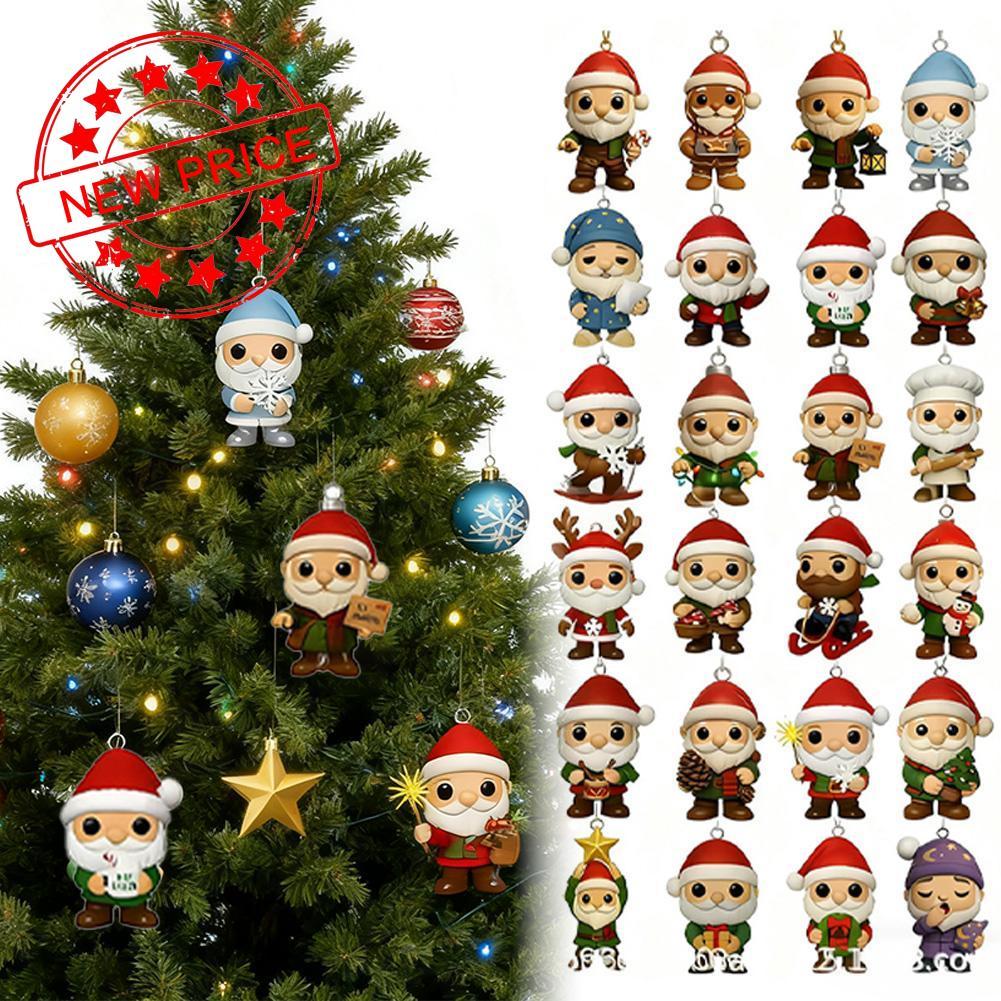 Gnome Themed Advent Calendar 2025 ชุดเครื่องประดับพลาสติก 24 ชิ้นสําหรับนับถอยหลังคริสต์มาส V4h7
