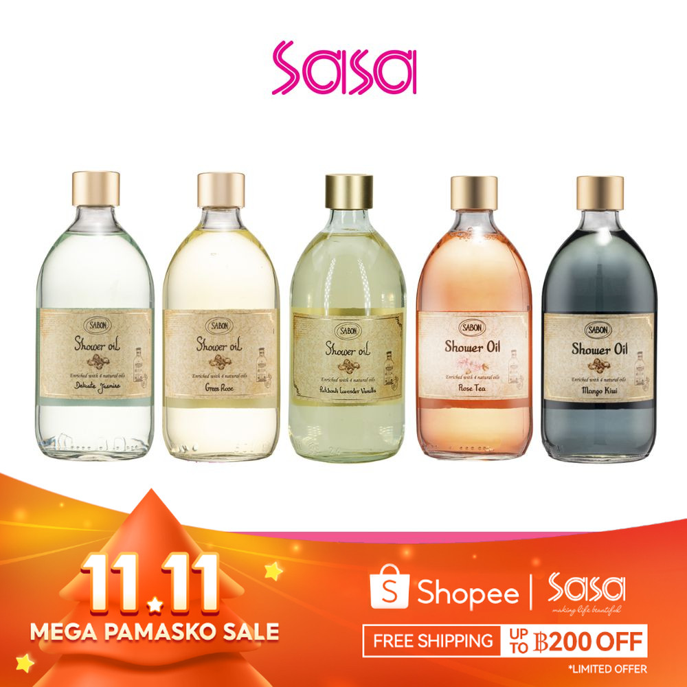 Sabon Shower Oil 500ml(Green Rose/Rose Tea/Mango Kiwi/Jasmine/Patchouli Lavender Vanilla)