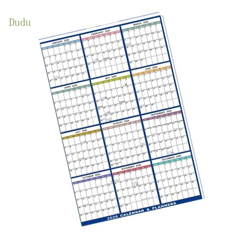 Dudu 2026 Full Year to View Calendar Planner Reusable Erasable ปฏิทินปี Planner Home Wall Organiser 