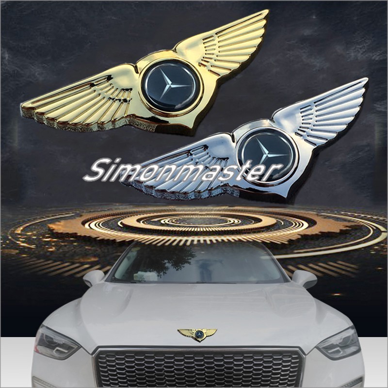 Mercedes Benz W210 W203 W204 W202 รถดัดแปลงป้าย 3D โลหะ Grille สติกเกอร์ Auto Body Fender ด้านข้างตก