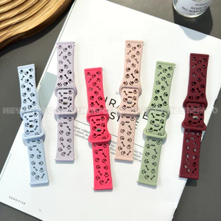 การ์ตูนน่ารักสุนัข paw Bone hollow สายซิลิโคนสําหรับ Amazfit 2 Square/Active 2/GTS 4Mini/GTS 4 3 2e 2Mini/Bip 3/Bip SU Pro Bip6 Bip5 unit bip3 เปลี่ยนสร้อยข้อมือ Band