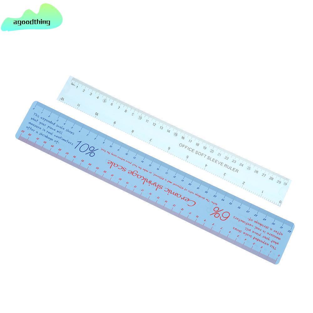 AGOODTHING เซรามิค Shrinkage Scale ไม้บรรทัด, 37*5.5 ซม.พลาสติกเซรามิควัดไม้บรรทัด,มาตรฐาน Sky-blue 