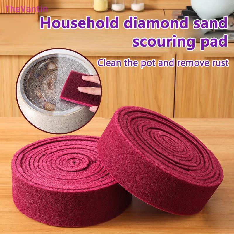 TheVantin 1 M/ม้วน Carborundum ยางลบสนิม Remover แปรงจานหม้อทําความสะอาด Emery ขจัดคราบตะกรัน Clean Rub Pots เครื่องมือห้องครัว Gadgets อุปกรณ์เสริม Good goods