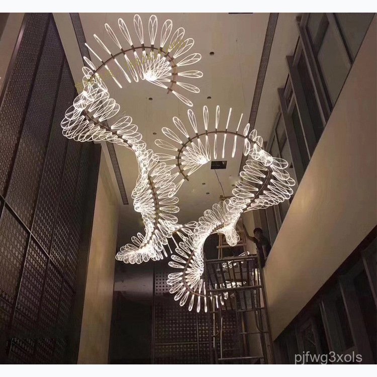 Bar S Rotating Acrylic Leaf Lamp Hotel KTV Qingba Bar Counter Colorful Atmosphere Irregular Pendant 