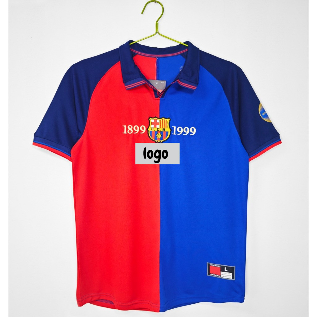 #B 99-00 Home 100th Anniversary Version Retro Soccer Jersey Football #GUARDIOLA #RIVALDO