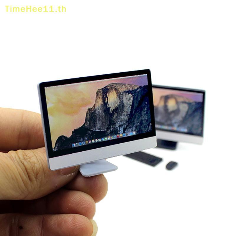 TimeHee 1:12 Dollhouse Miniature คอมพิวเตอร์เดสก์ท็อปเมาส์และแป้นพิมพ์เฟอร์นิเจอร์ Home Model Decor ตุ๊กตา House อุปกรณ์เสริม TH ราคา ถูกที่สุด ดีลบีเคเค แกลเลอรีภาพที่ 3