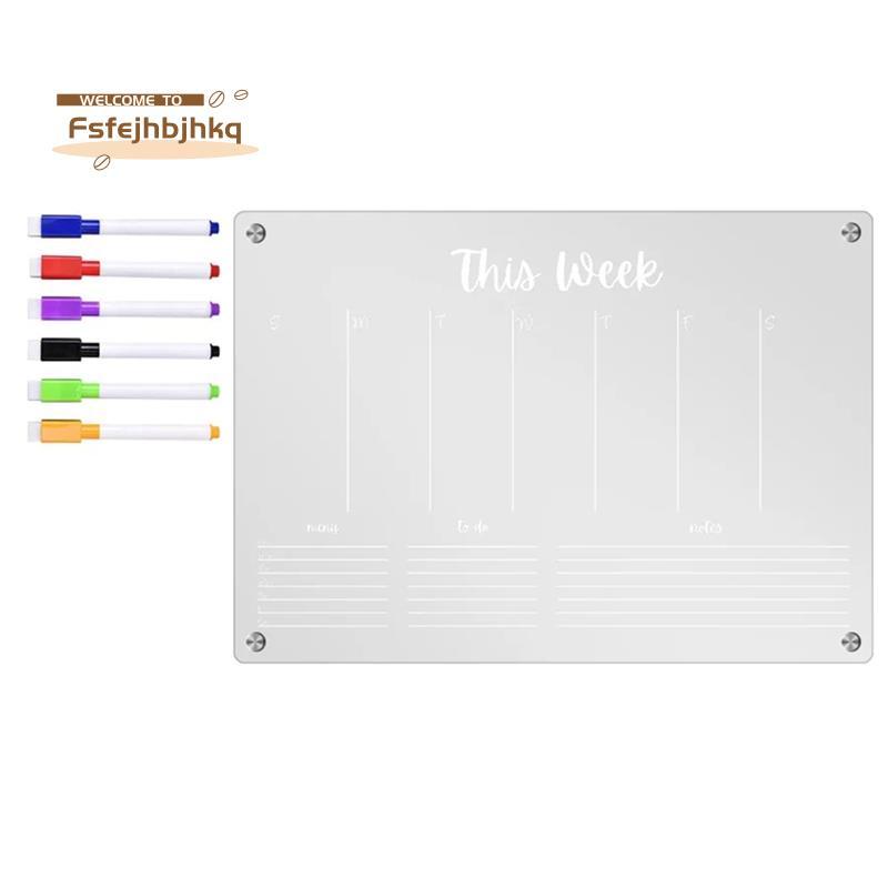 [fsfejhbjhkq]Planner Weekly Clear Magnetic Calendar Board Weekly Plan Notepad Magnetic ตู้เย็นสติกเก
