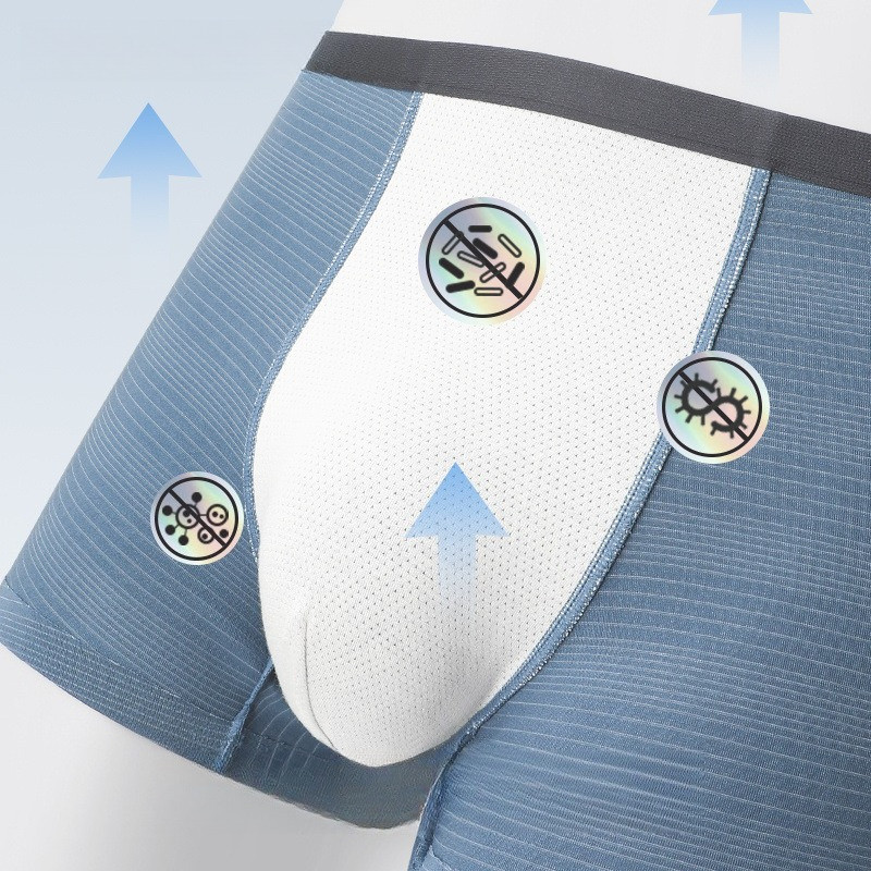 ผู้ชายต้านเชื้อแบคทีเรียชุดชั้นในชายฤดูร้อนบางสไตล์เซ็กซี่กางเกงนักมวยผู้ชายกีฬาสบายระบายอากาศ7002 - รูปที่ 5